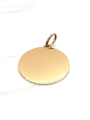 Colgante disco mediano Oro 18k