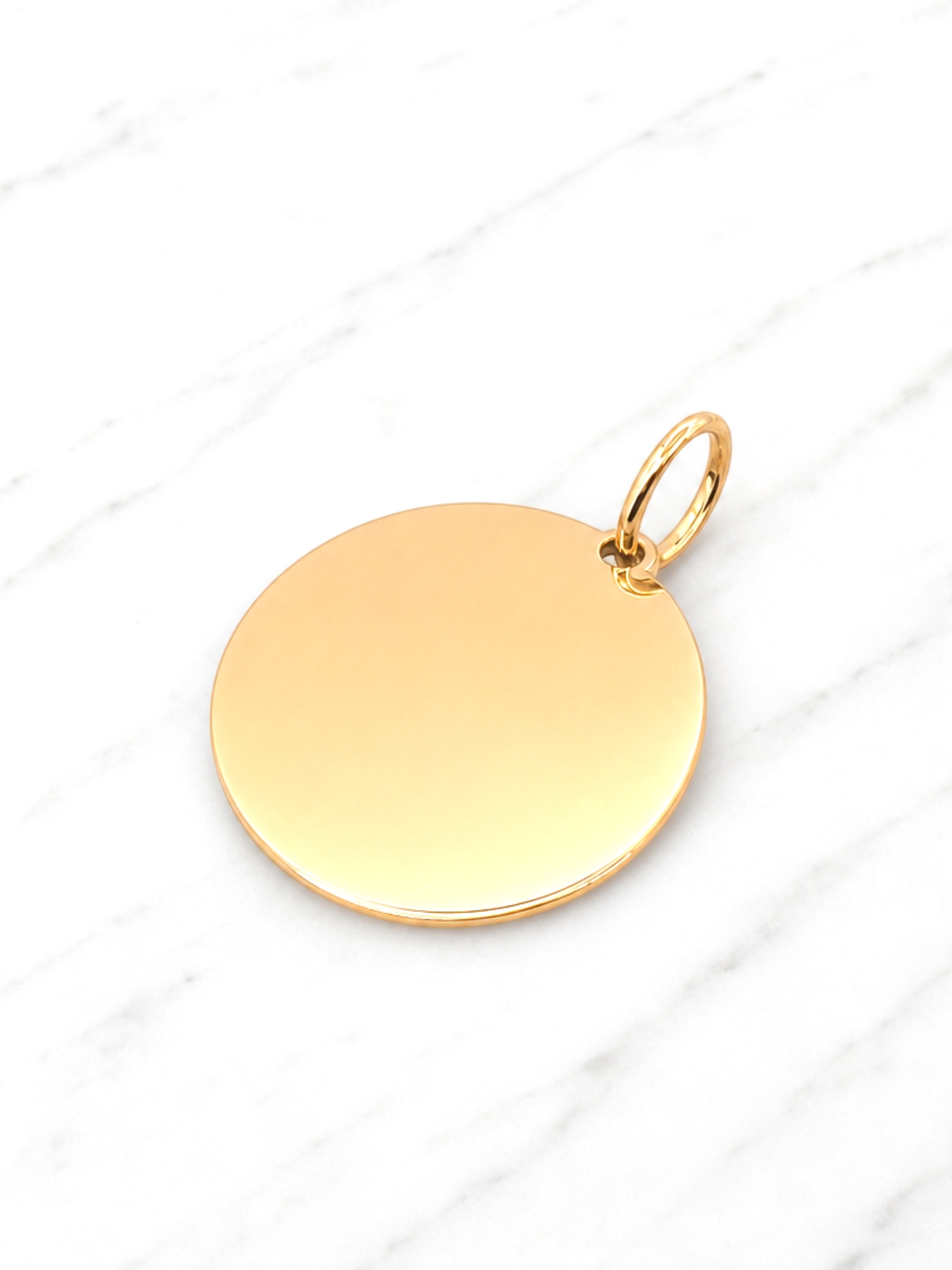 Colgante disco mediano Oro 18k 2