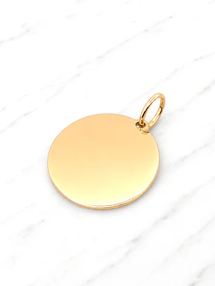 Colgante disco mediano Oro 18k