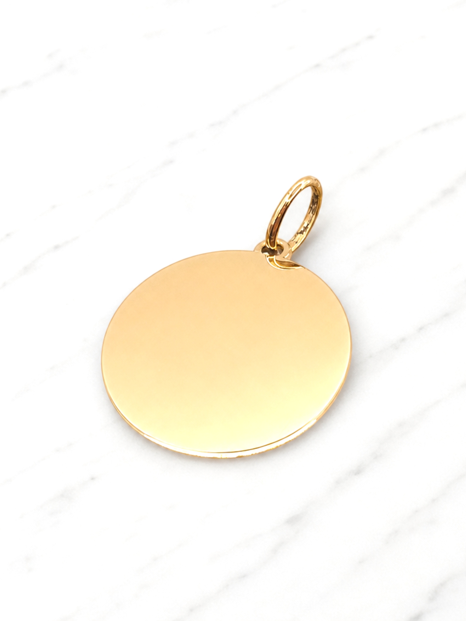Colgante disco mediano Oro 18k 4
