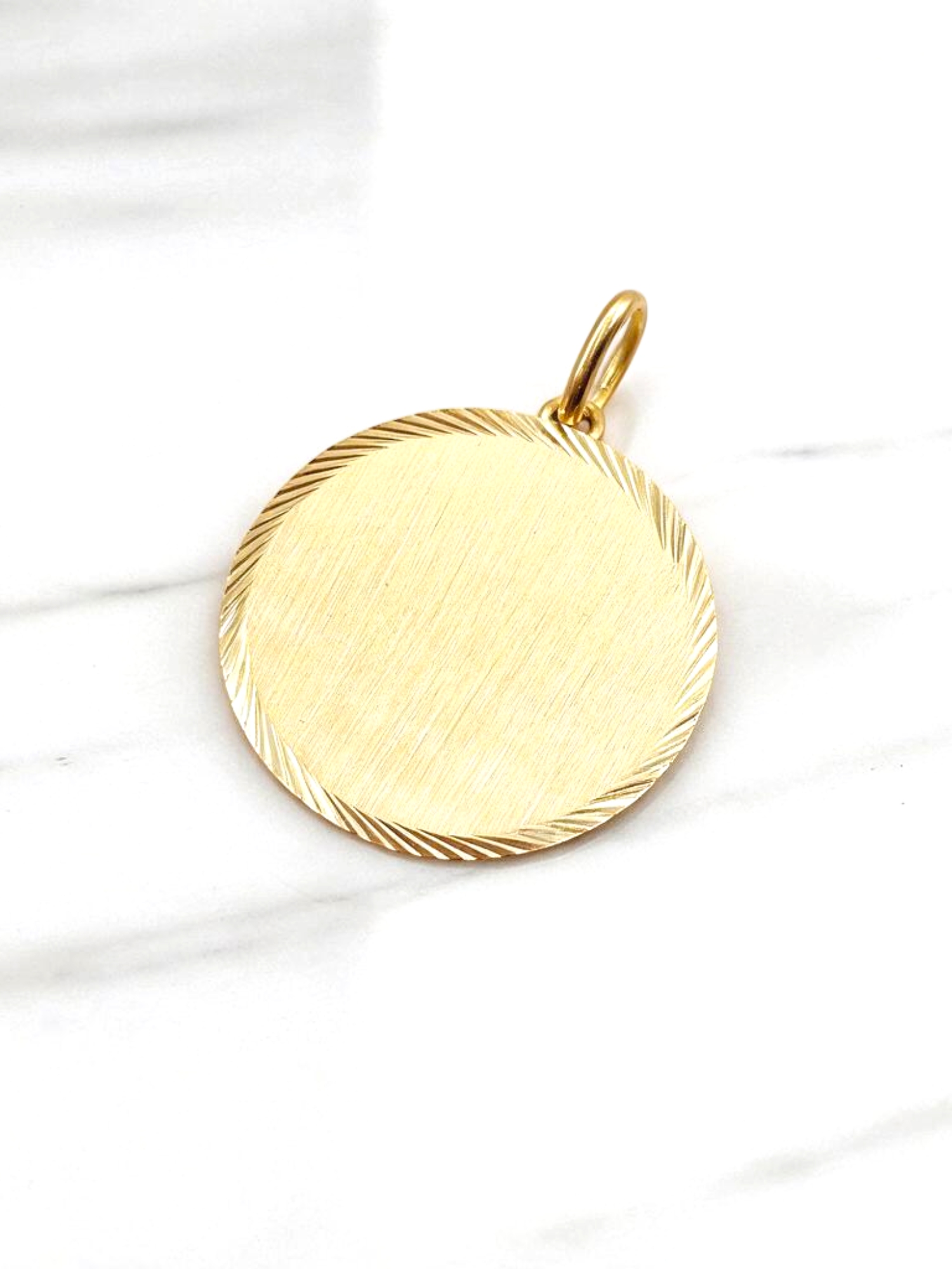Colgante disco satinado Oro 18k 2