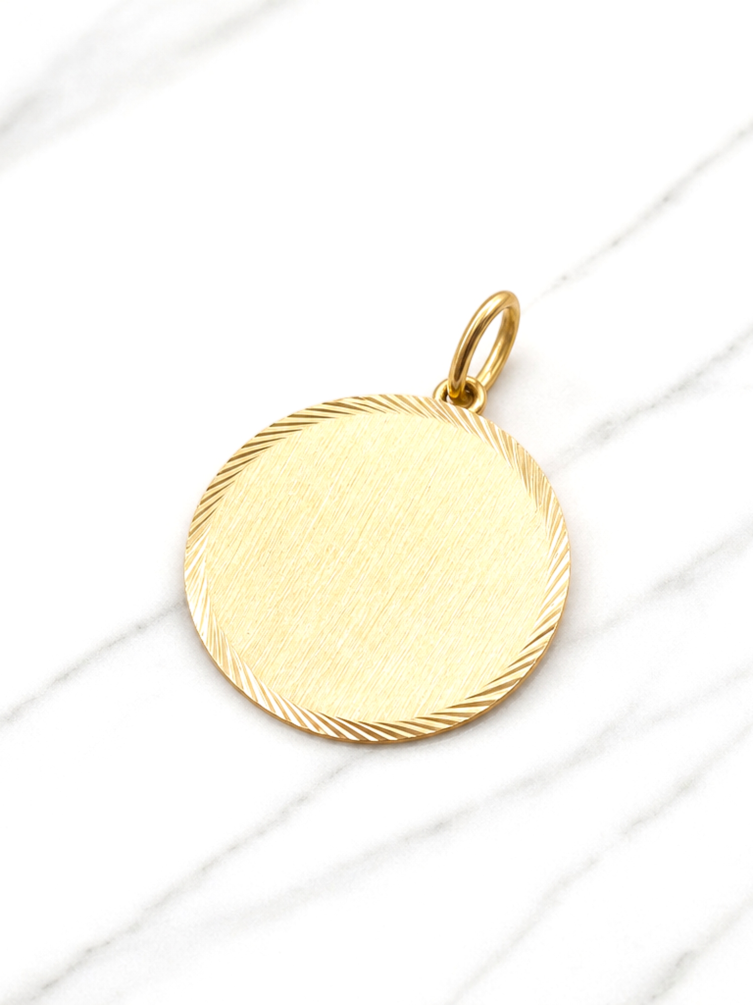 Colgante disco satinado Oro 18k 3