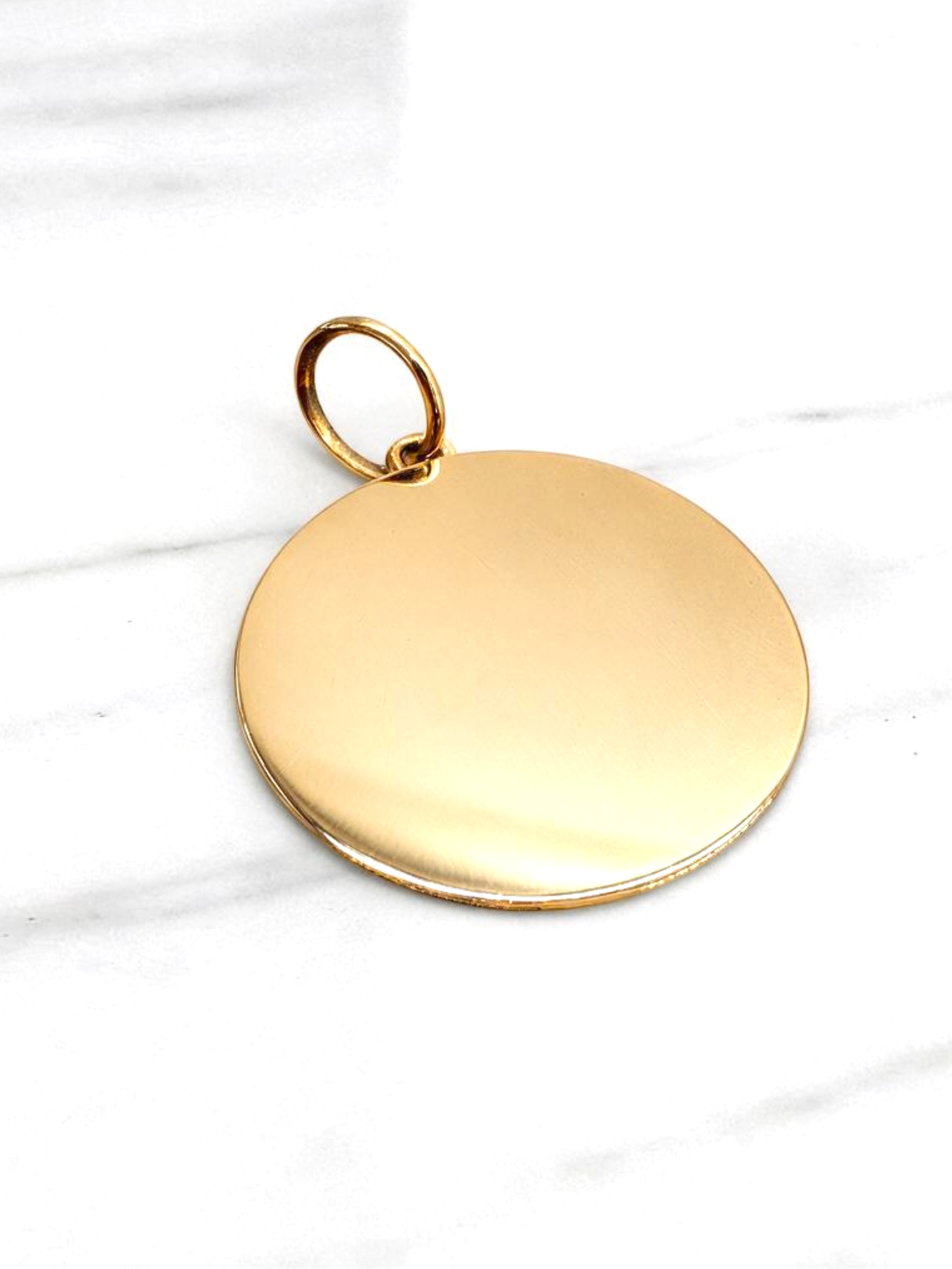 Colgante disco liso grande Oro 18k 1