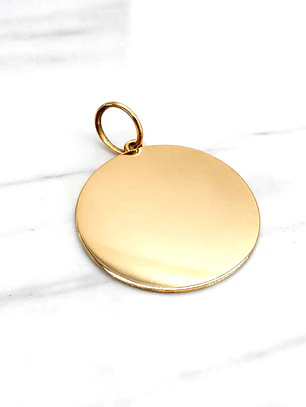 Colgante disco liso grande Oro 18k