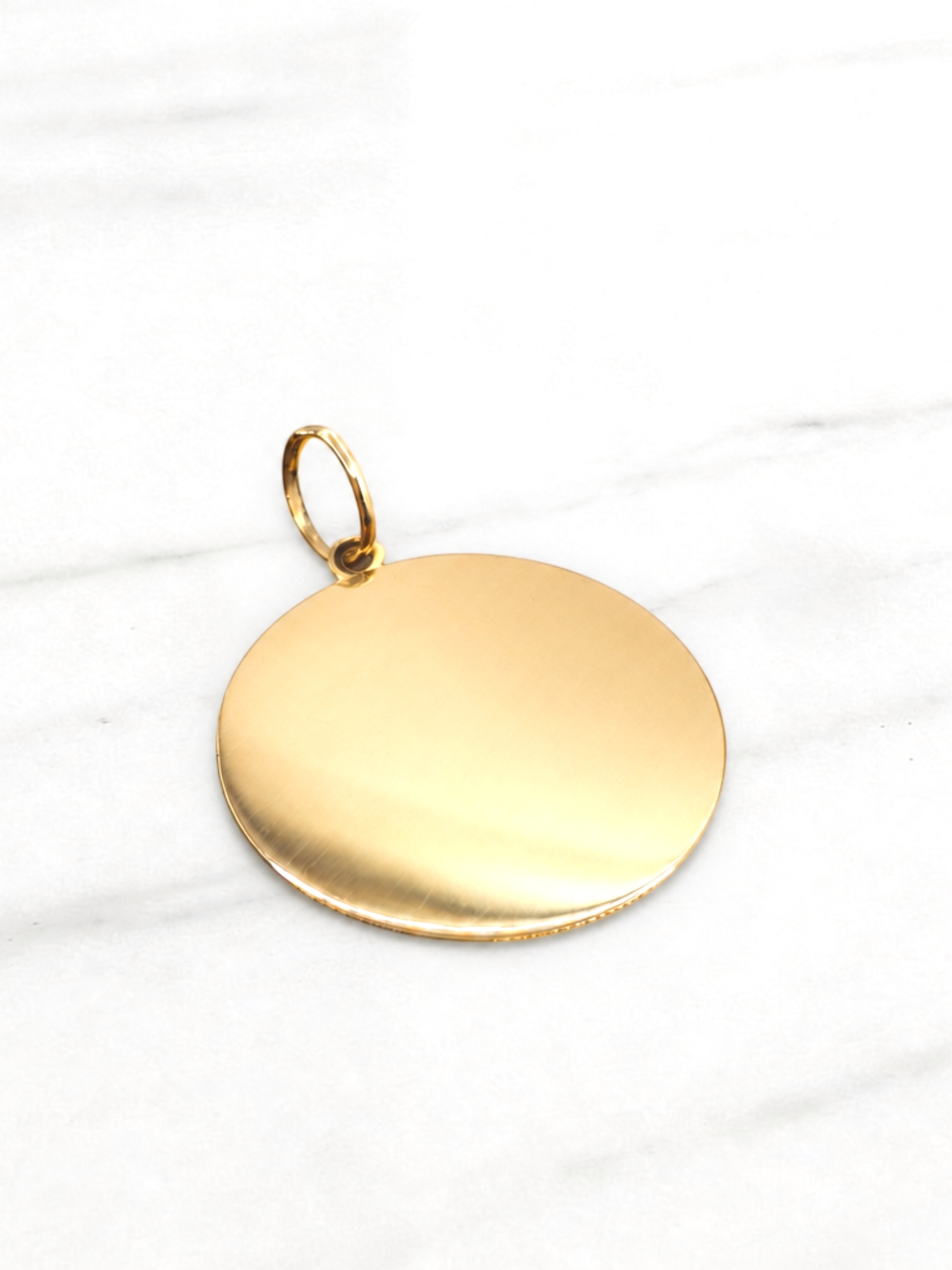 Colgante disco liso grande Oro 18k 3