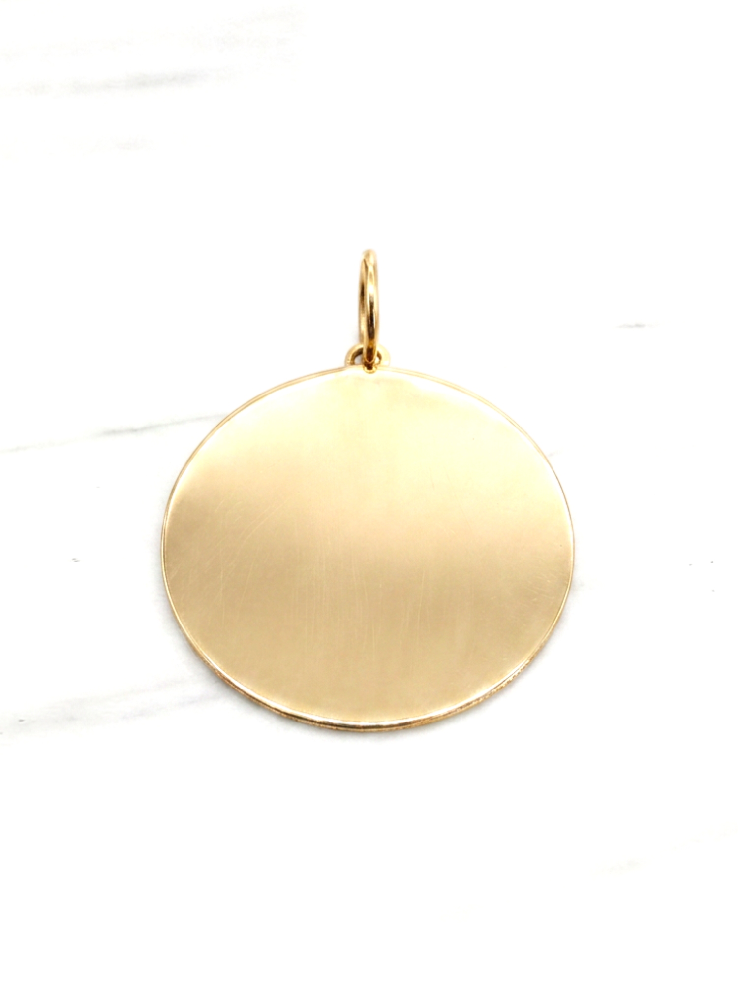 Colgante disco liso grande Oro 18k 4