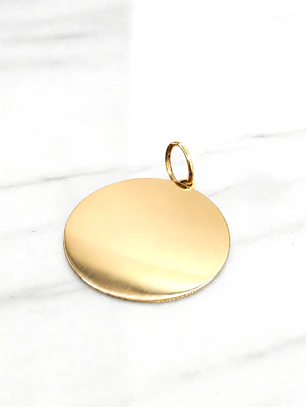 Colgante disco liso grande Oro 18k