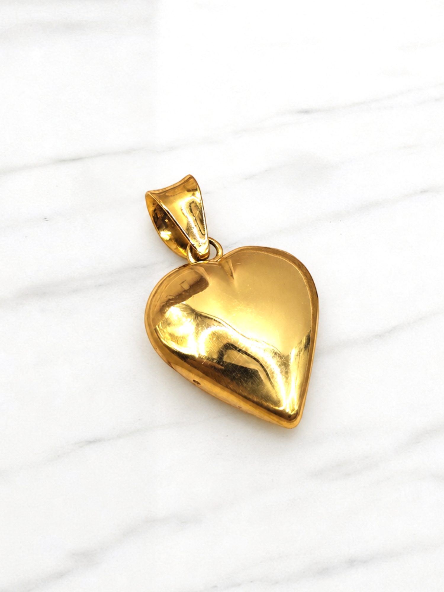 Colgante corazón inflado grande oro 18k 4