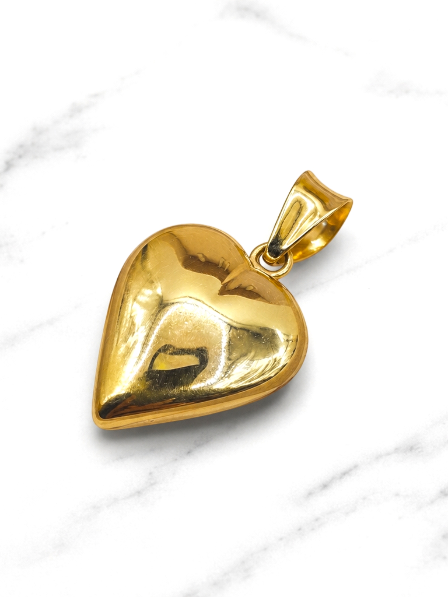Colgante corazón inflado grande oro 18k 1