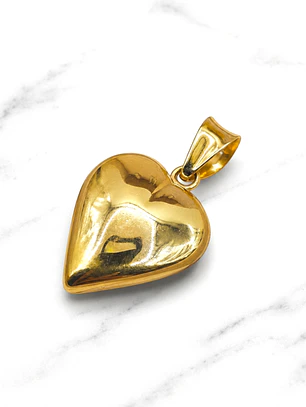 Colgante corazón inflado grande oro 18k
