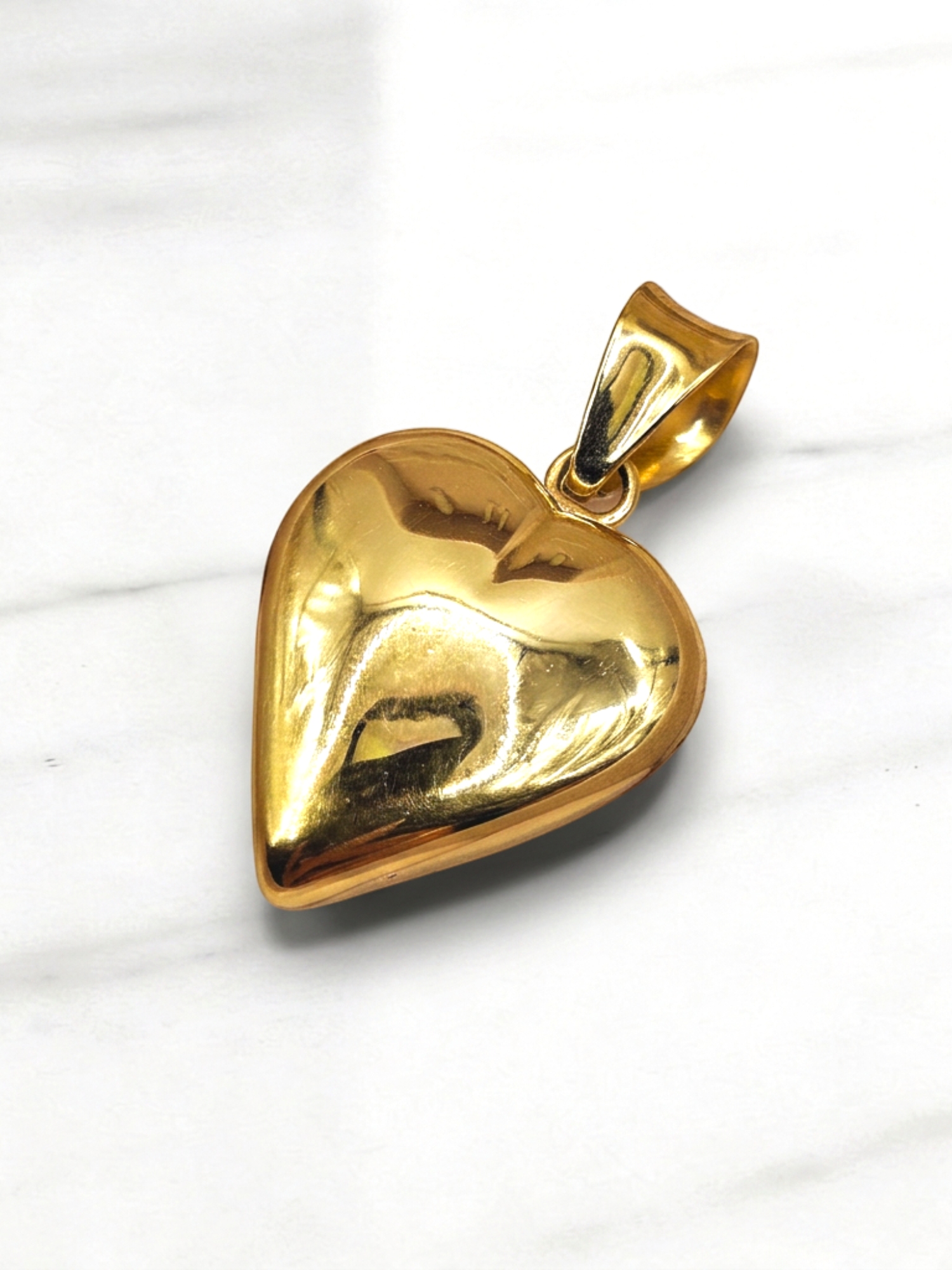 Colgante corazón inflado grande oro 18k 5