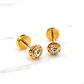Aros abridores circón chicos Oro 14k - Miniatura 3