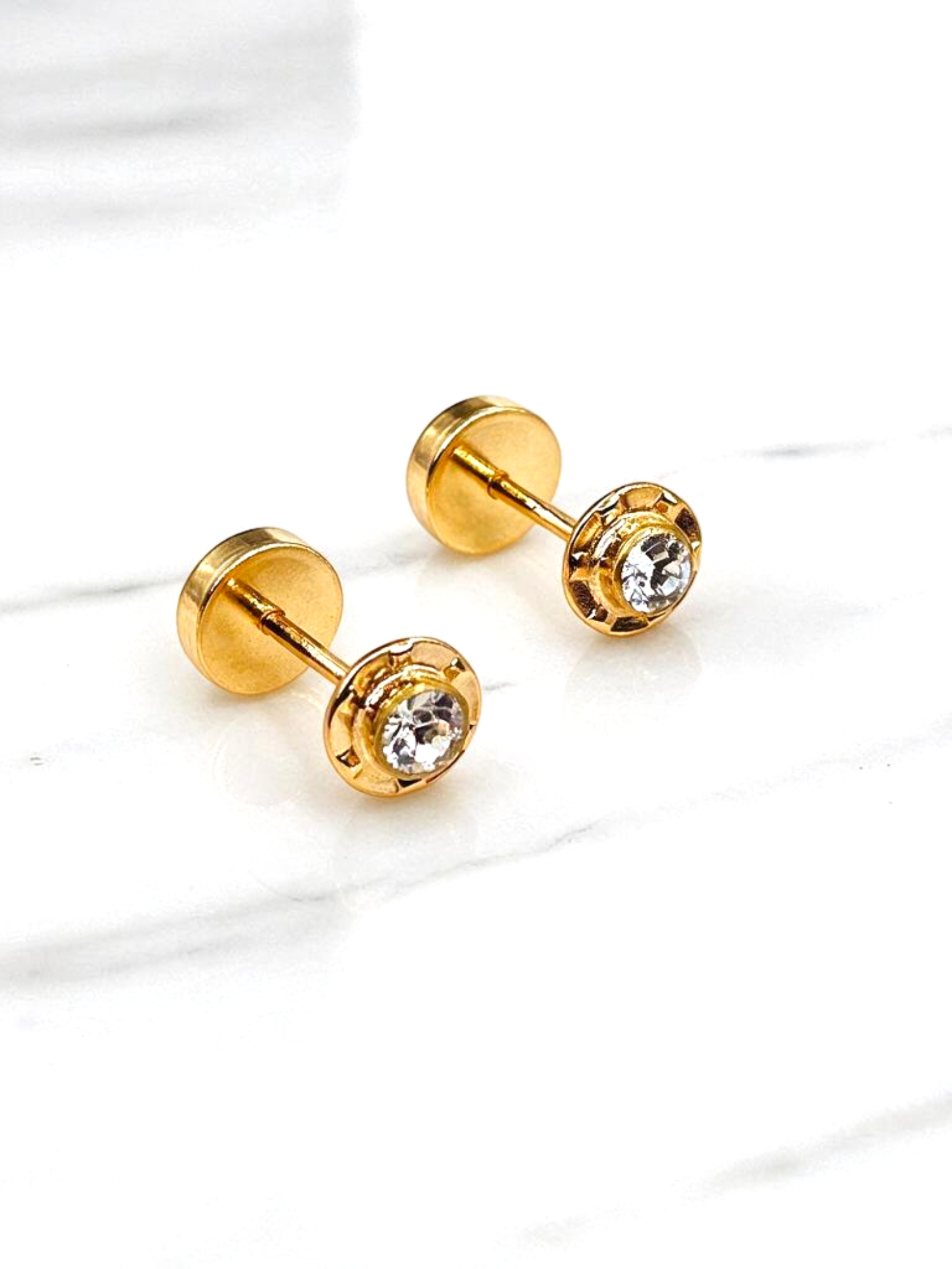 Aros abridores circón chicos Oro 14k 1