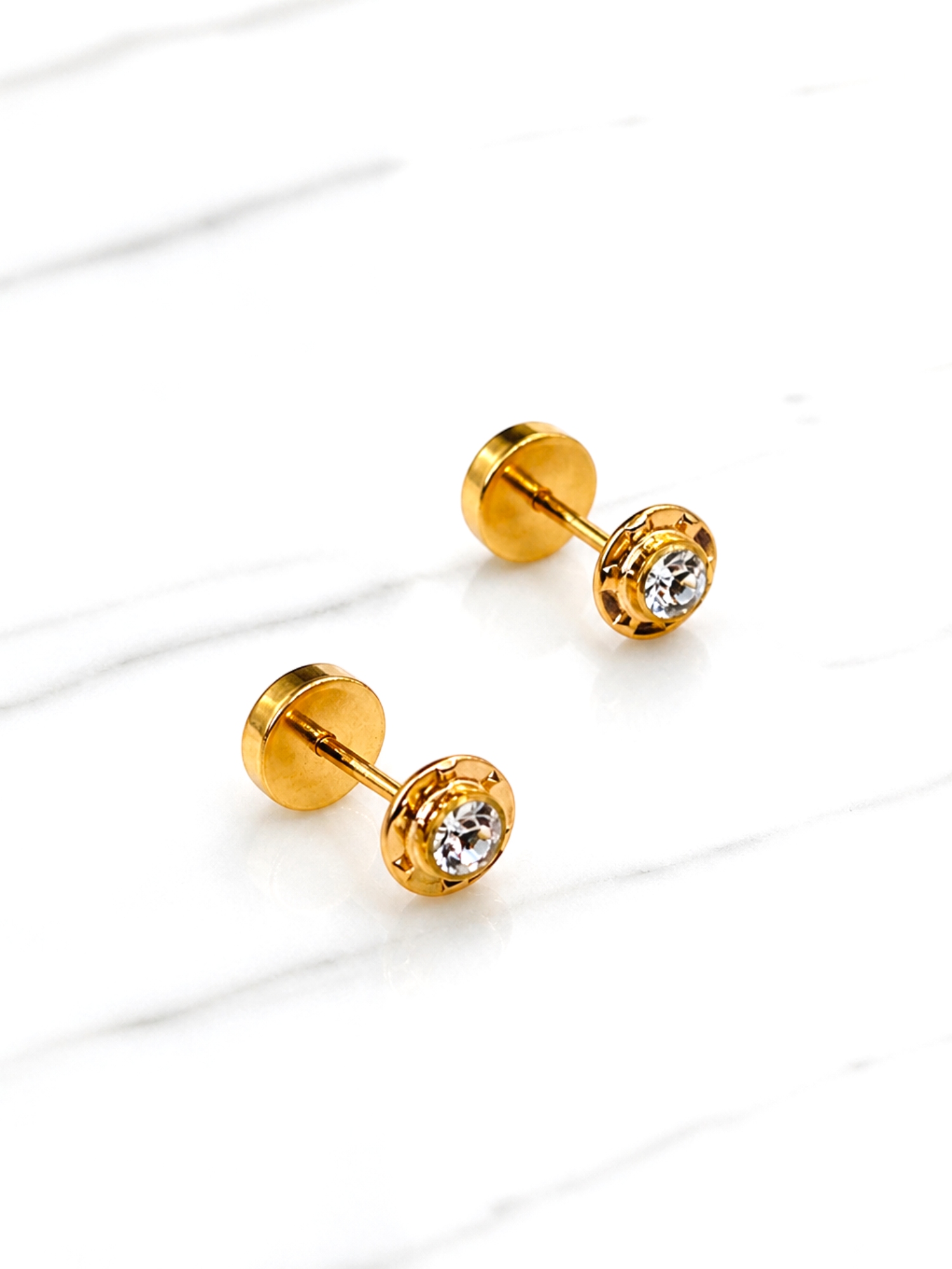 Aros abridores circón chicos Oro 14k 4