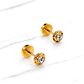 Aros abridores circón chicos Oro 14k - Miniatura 4