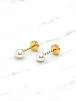 Aros abridores perla chicos Oro 14k