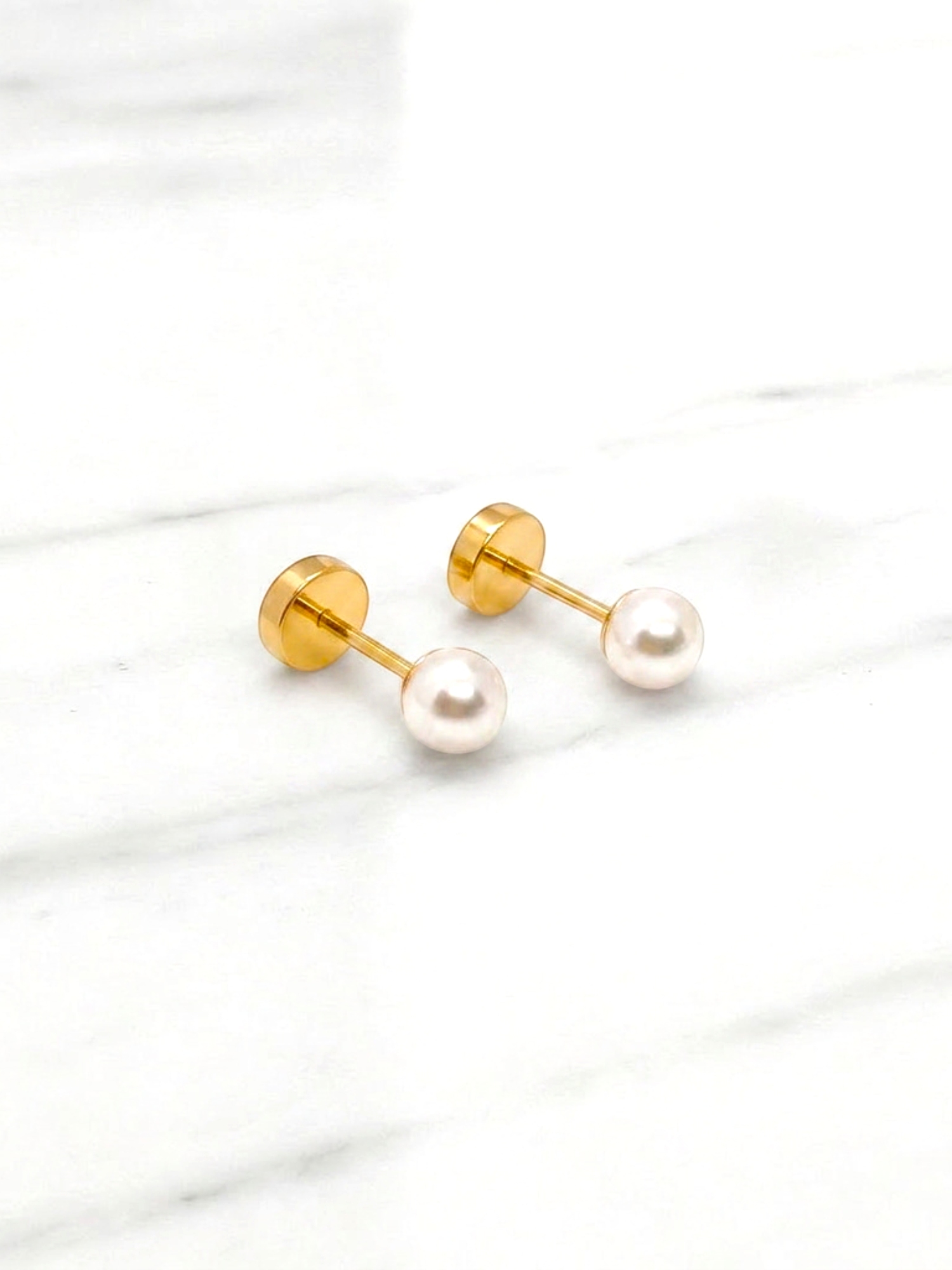 Aros abridores perla chicos Oro 14k 2