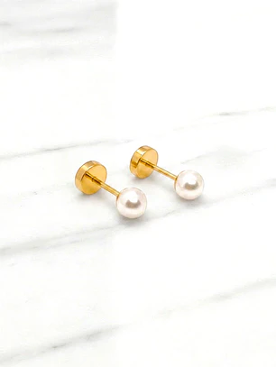 Aros abridores perla chicos Oro 14k