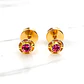 Aros abridores rosa de francia chicos Oro 14k - Miniatura 5