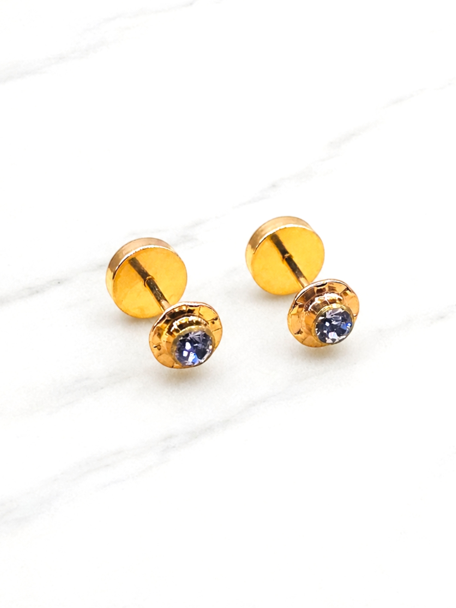 Aros abridores agua marina chicos Oro 14k  3