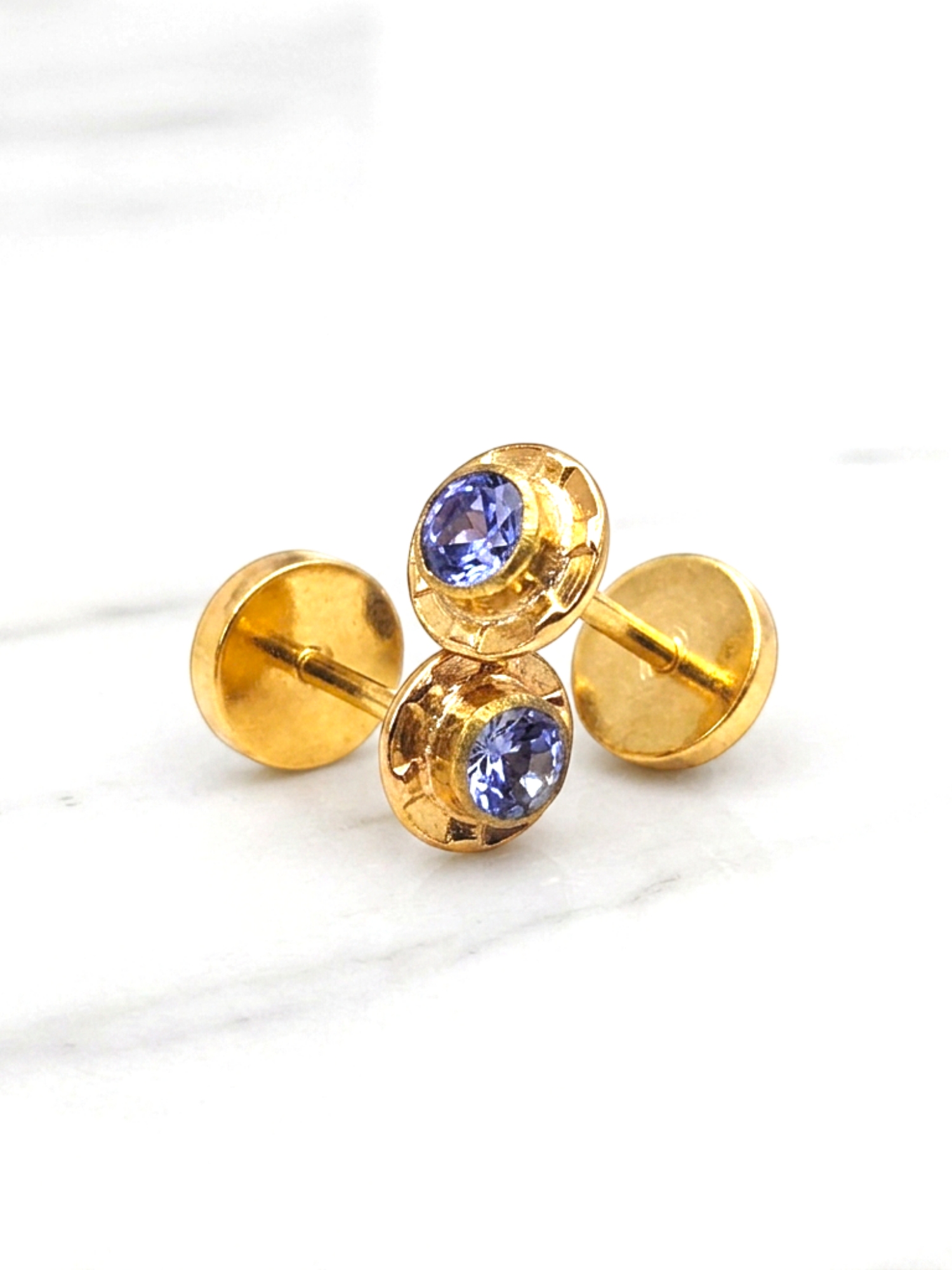 Aros abridores agua marina chicos Oro 14k  4