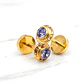 Aros abridores agua marina chicos Oro 14k  - Miniatura 4