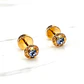 Aros abridores agua marina chicos Oro 14k  - Miniatura 2