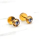 Aros abridores agua marina chicos Oro 14k  - Miniatura 1