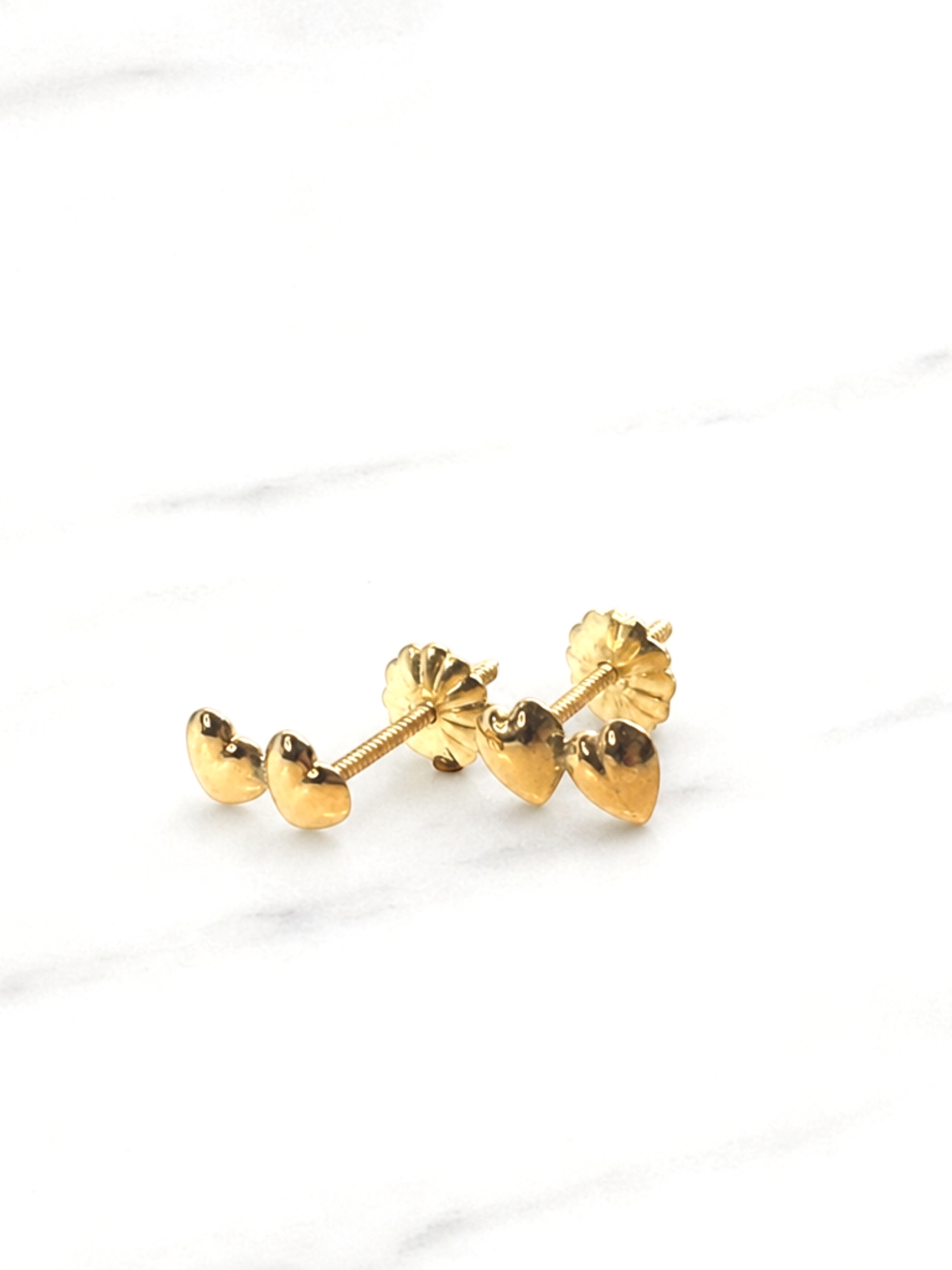 Aros doble corazon Oro 18k  3