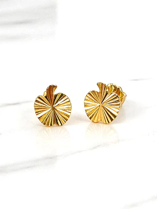 Aros manzana tallada Oro 18k