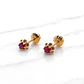 Aros Chatón italiano rubí medianos Oro 18k - Miniatura 3