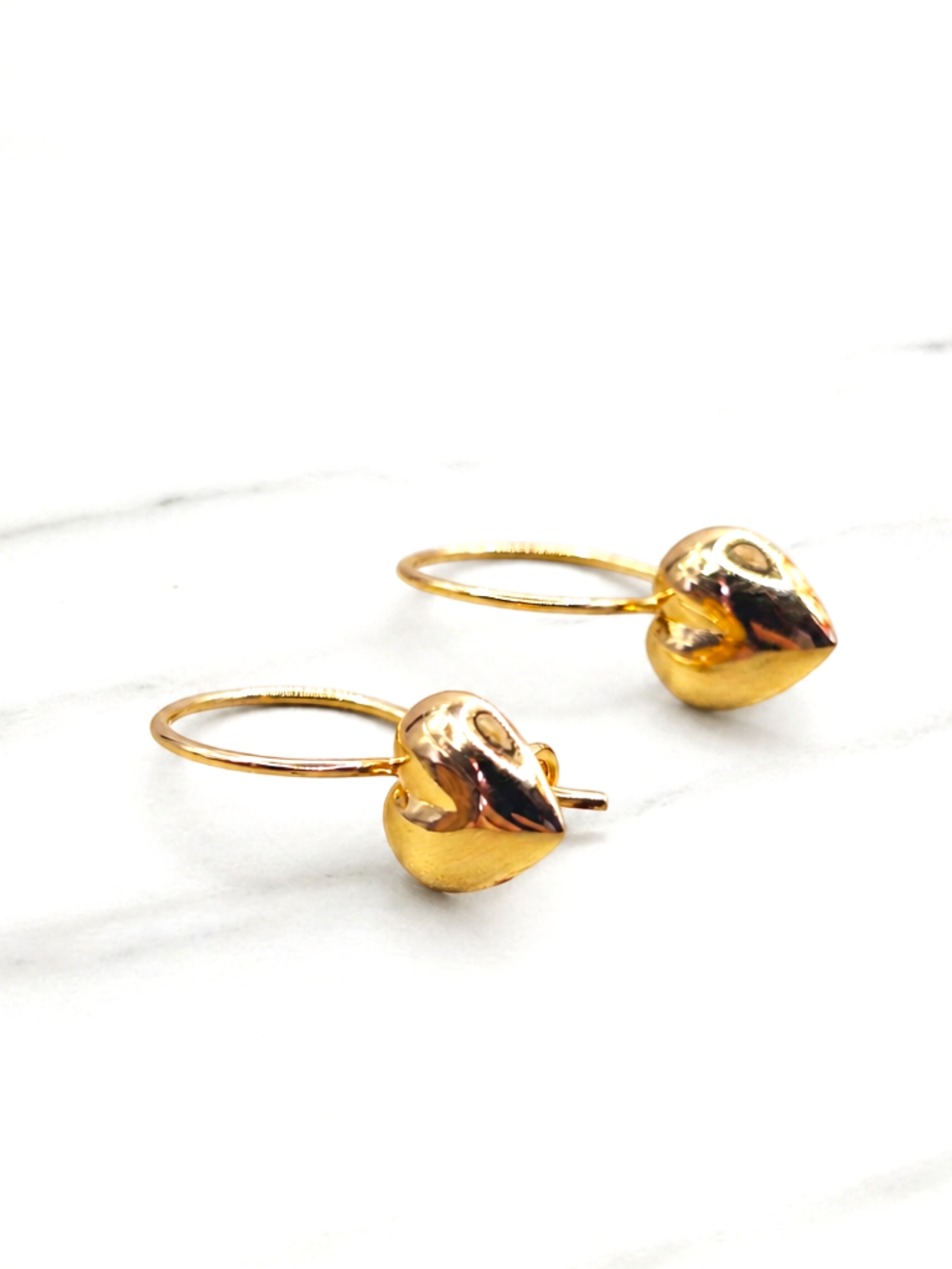 Aros corazón gancho 2 cm Oro 18k 5