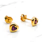 Aros corazón amatista 5 mm Oro 18k - Miniatura 1