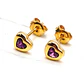 Aros corazón amatista 5 mm Oro 18k - Miniatura 4