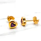 Aros corazón amatista 5 mm Oro 18k - Miniatura 3