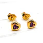 Aros corazón amatista 5 mm Oro 18k - Miniatura 2