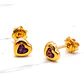 Aros corazón amatista 5 mm Oro 18k - Miniatura 5