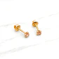 Aros punto rosa de Francia pequeños Oro 18k - Miniatura 3