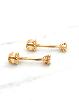 Aros punto rosa de Francia pequeños Oro 18k