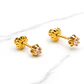 Aros chatón italiano rosa de Francia medianos Oro 18k - Miniatura 4