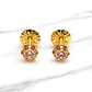 Aros chatón italiano rosa de Francia medianos Oro 18k - Miniatura 2
