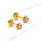Aros chatón italiano rosa de Francia medianos Oro 18k - Miniatura 3