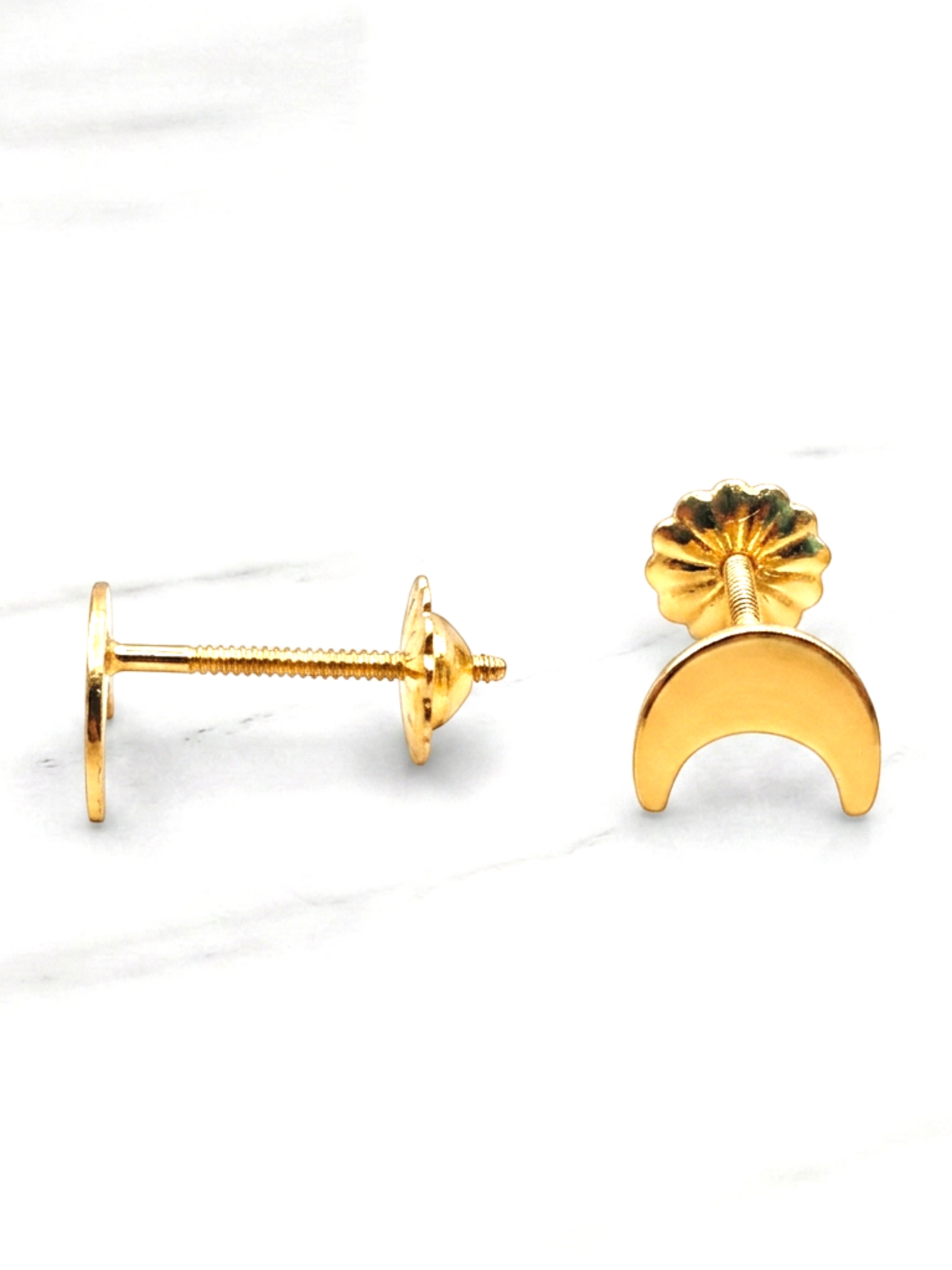 Aros luna Oro 18k 2