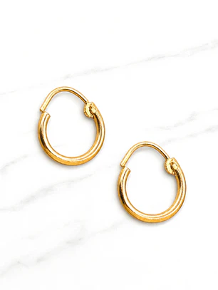 Aros argolla tubo número 2 Oro 18k