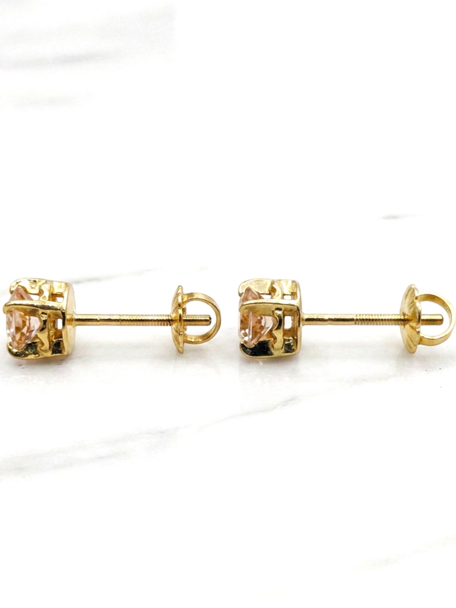 Aros chaton rosa de francia 6 mm Oro 18k 3