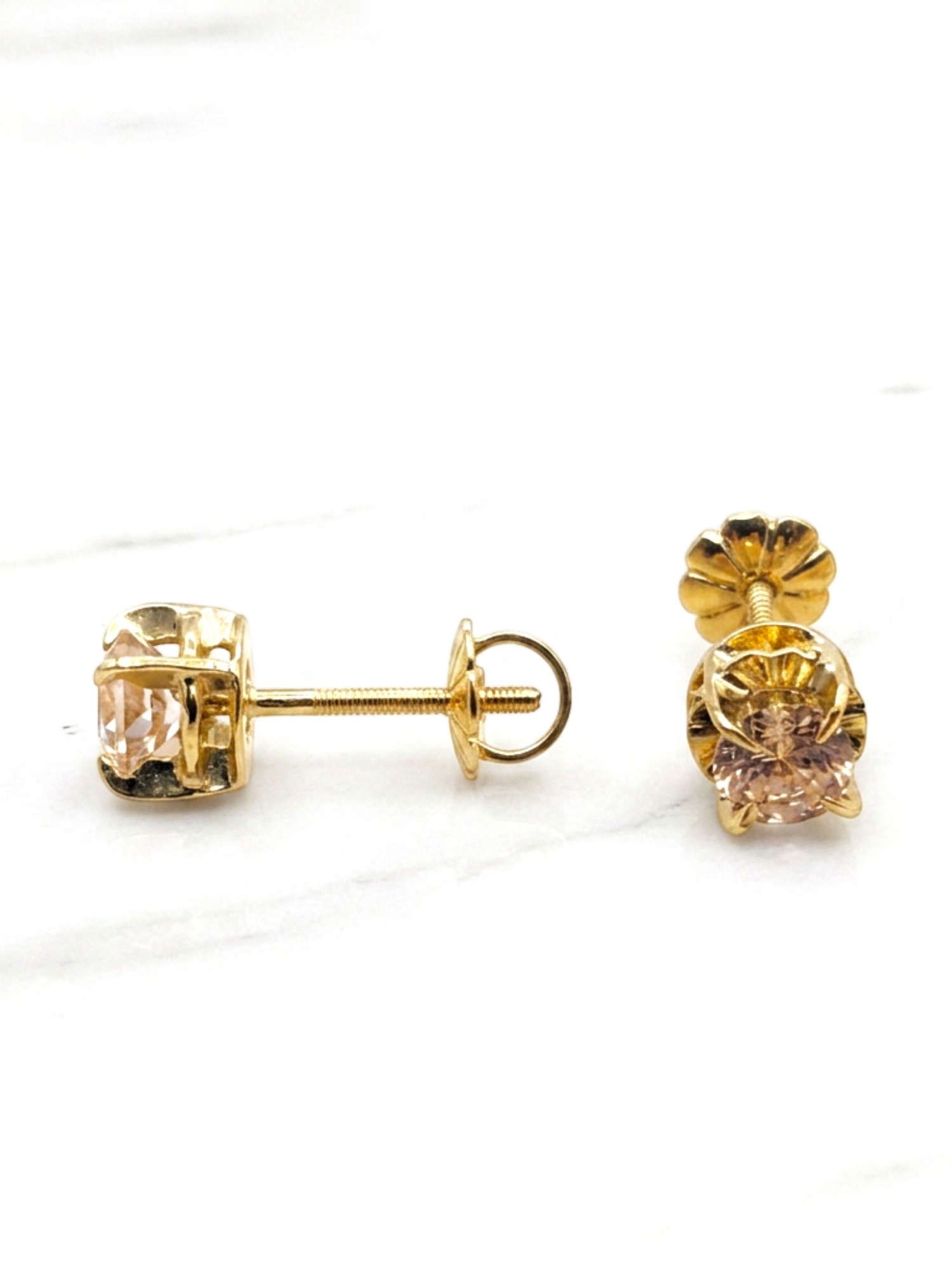 Aros chaton rosa de francia 6 mm Oro 18k 4
