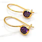 Aros amatista con gancho Oro 18k - Miniatura 1
