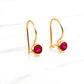 Aros rubí con gancho Oro 18k - Miniatura 3