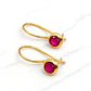 Aros rubí con gancho Oro 18k - Miniatura 2