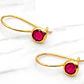 Aros rubí con gancho Oro 18k - Miniatura 5